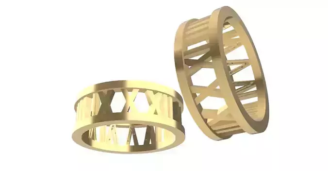 0267 Roman Numerals Ring Free 3D print model
