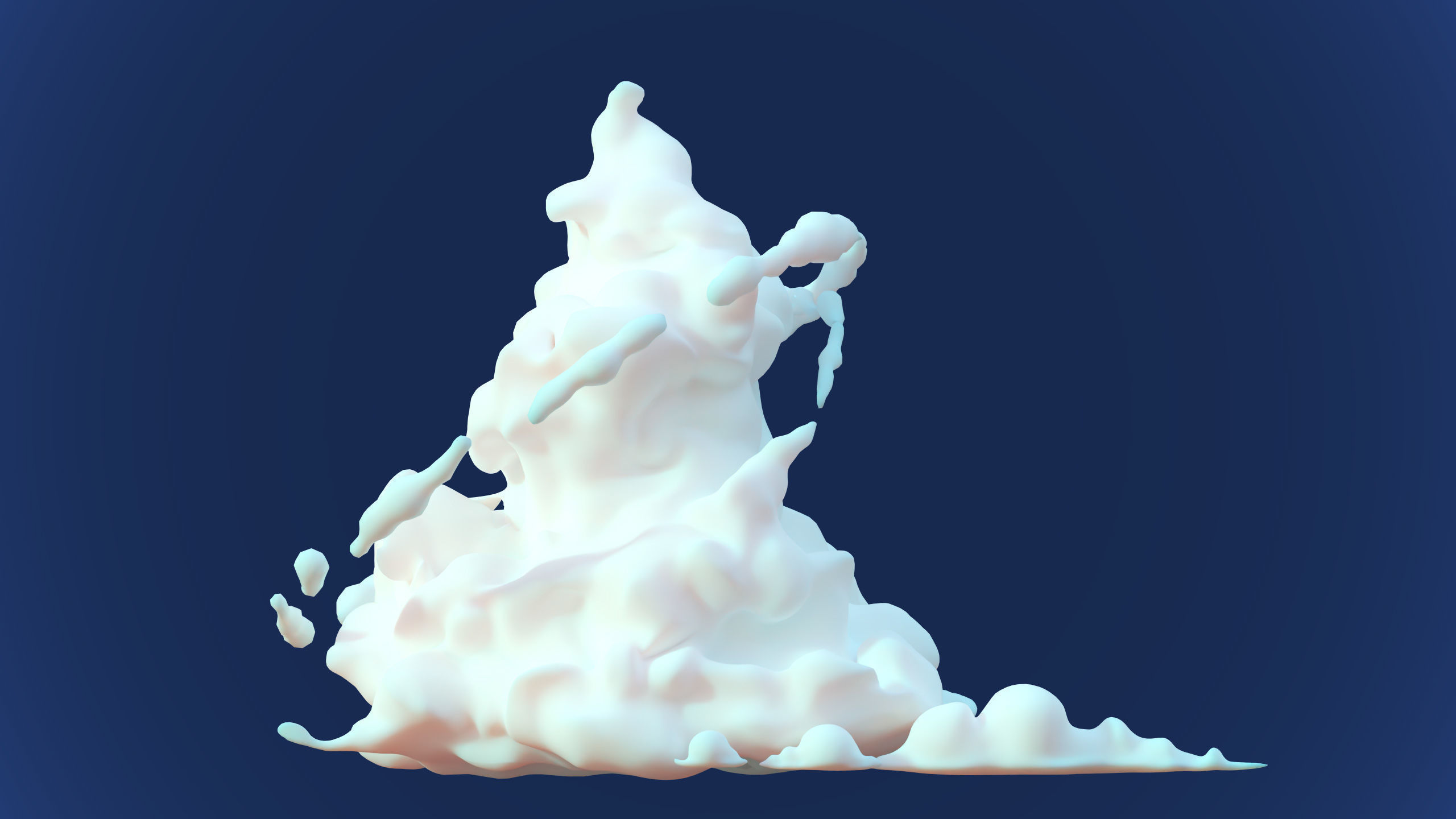 Stylized Cartoon Clouds and Weather Icons pack 140 assets Low-poly 3D model_42