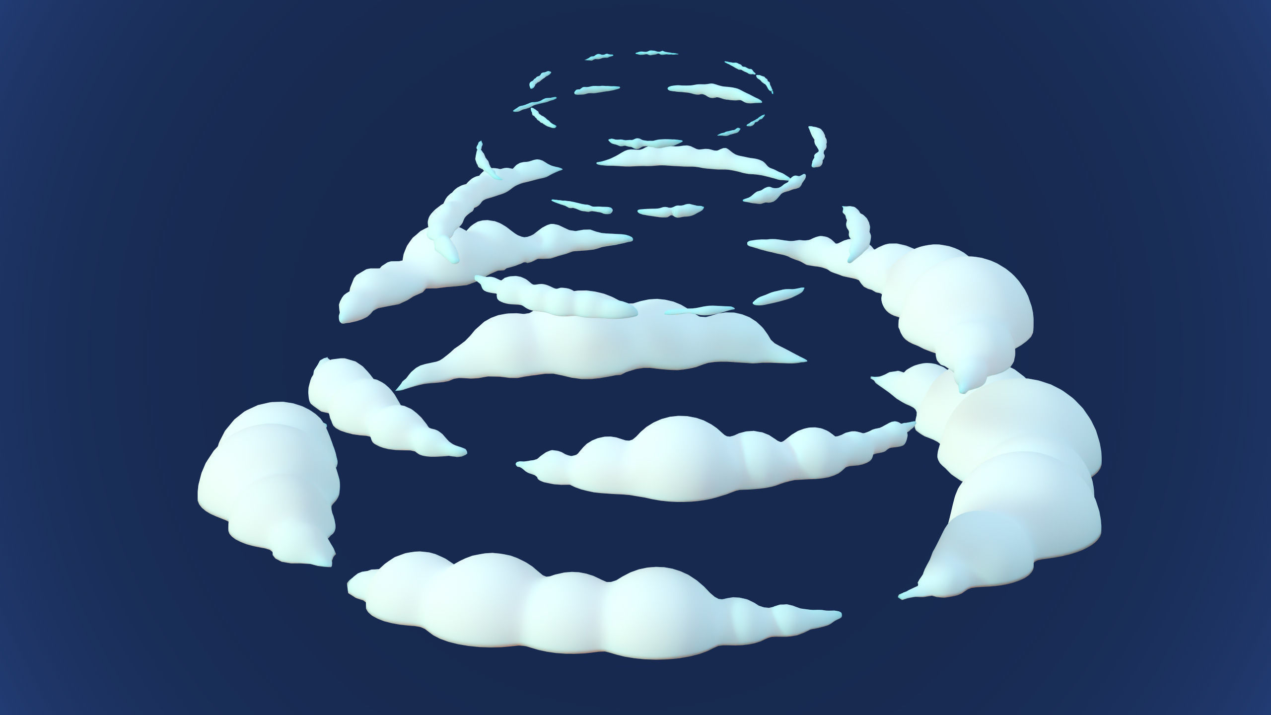 Stylized Cartoon Clouds and Weather Icons pack 140 assets Low-poly 3D model_37