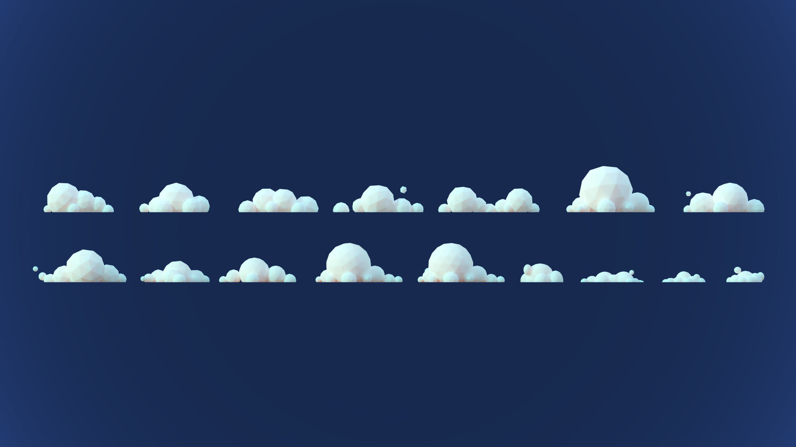 Stylized Cartoon Clouds and Weather Icons pack 140 assets Low-poly 3D model_13