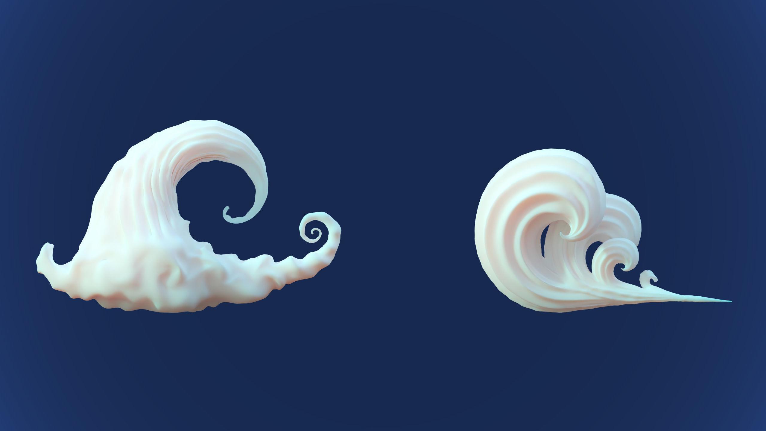 Stylized Cartoon Clouds and Weather Icons pack 140 assets Low-poly 3D model_9