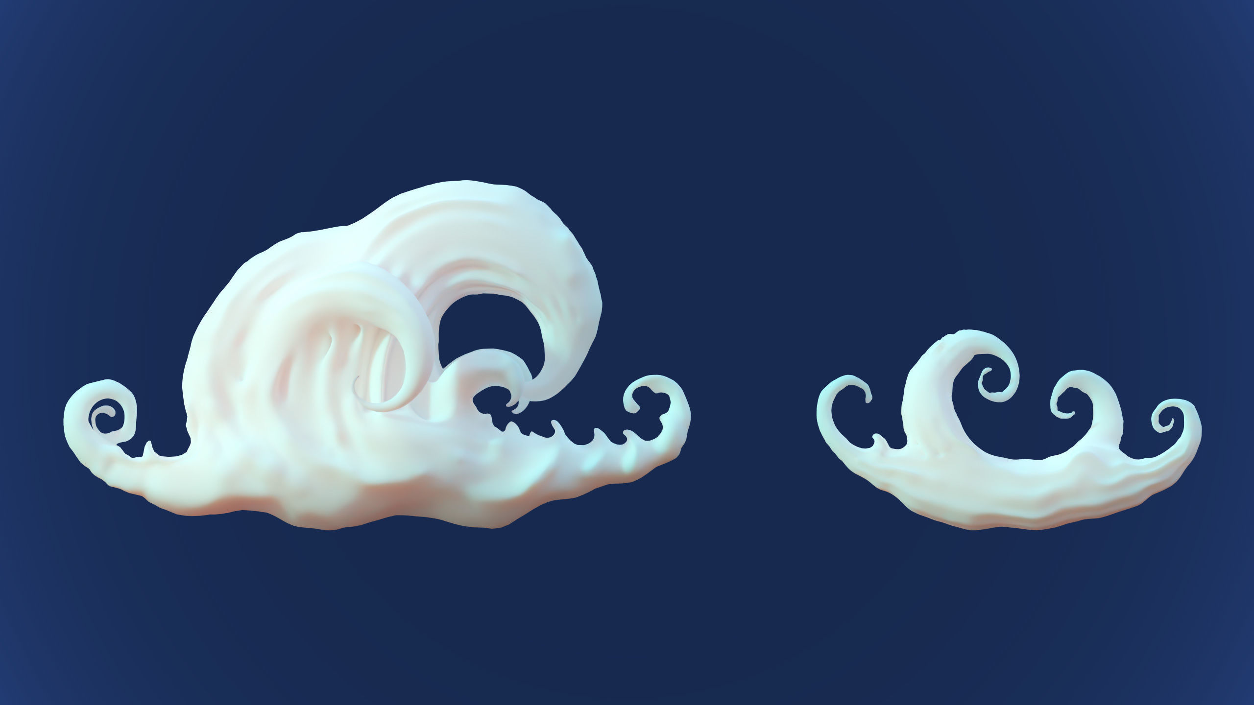 Stylized Cartoon Clouds and Weather Icons pack 140 assets Low-poly 3D model_12