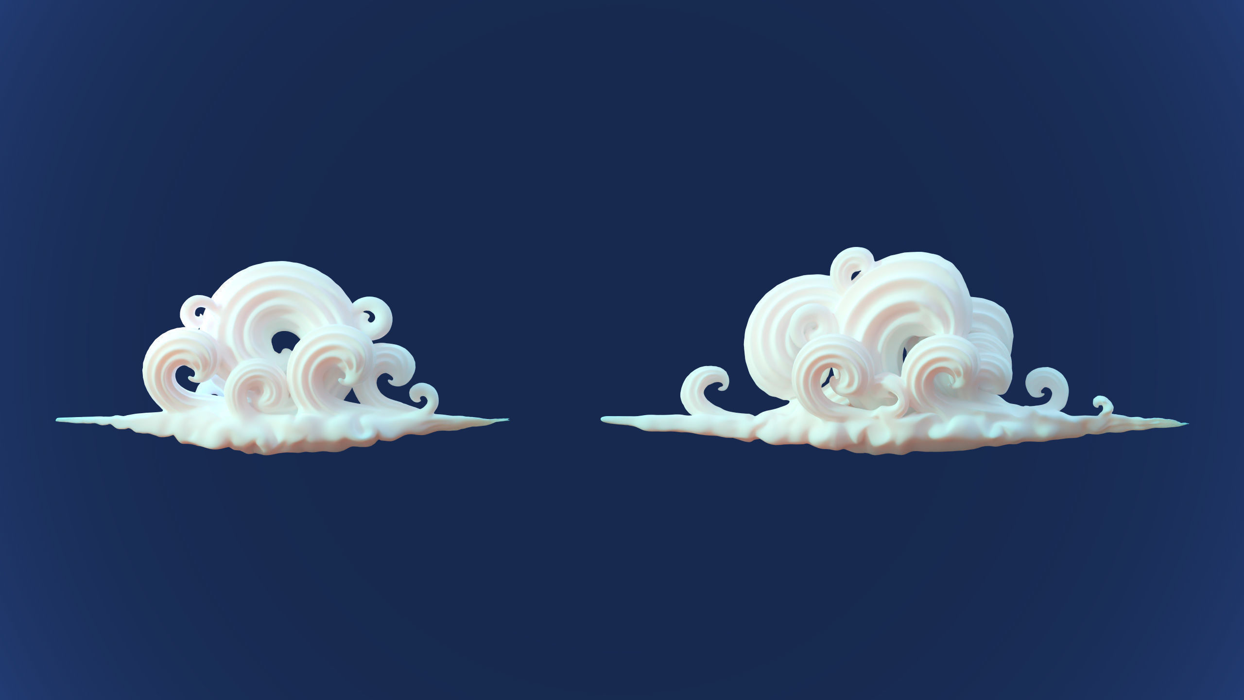 Stylized Cartoon Clouds and Weather Icons pack 140 assets Low-poly 3D model_8