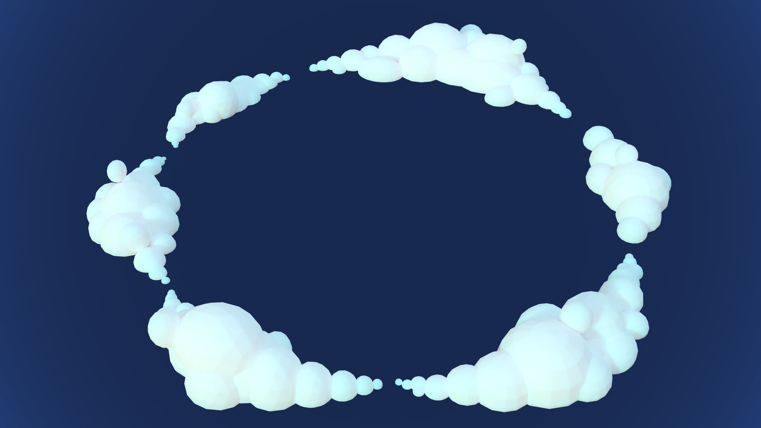 Stylized Cartoon Clouds and Weather Icons pack 140 assets Low-poly 3D model_40