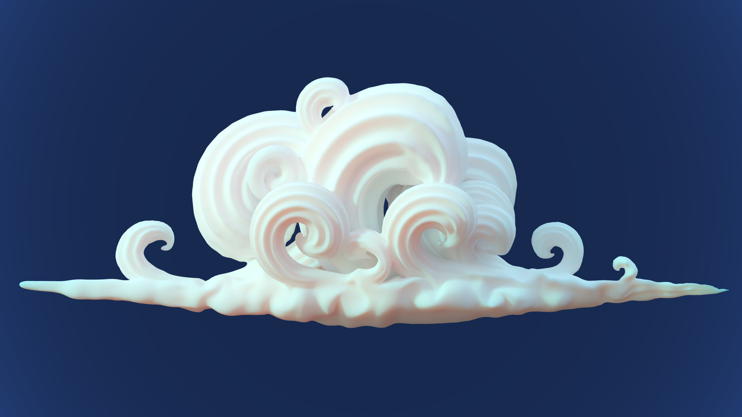 Stylized Cartoon Clouds and Weather Icons pack 140 assets Low-poly 3D model_7