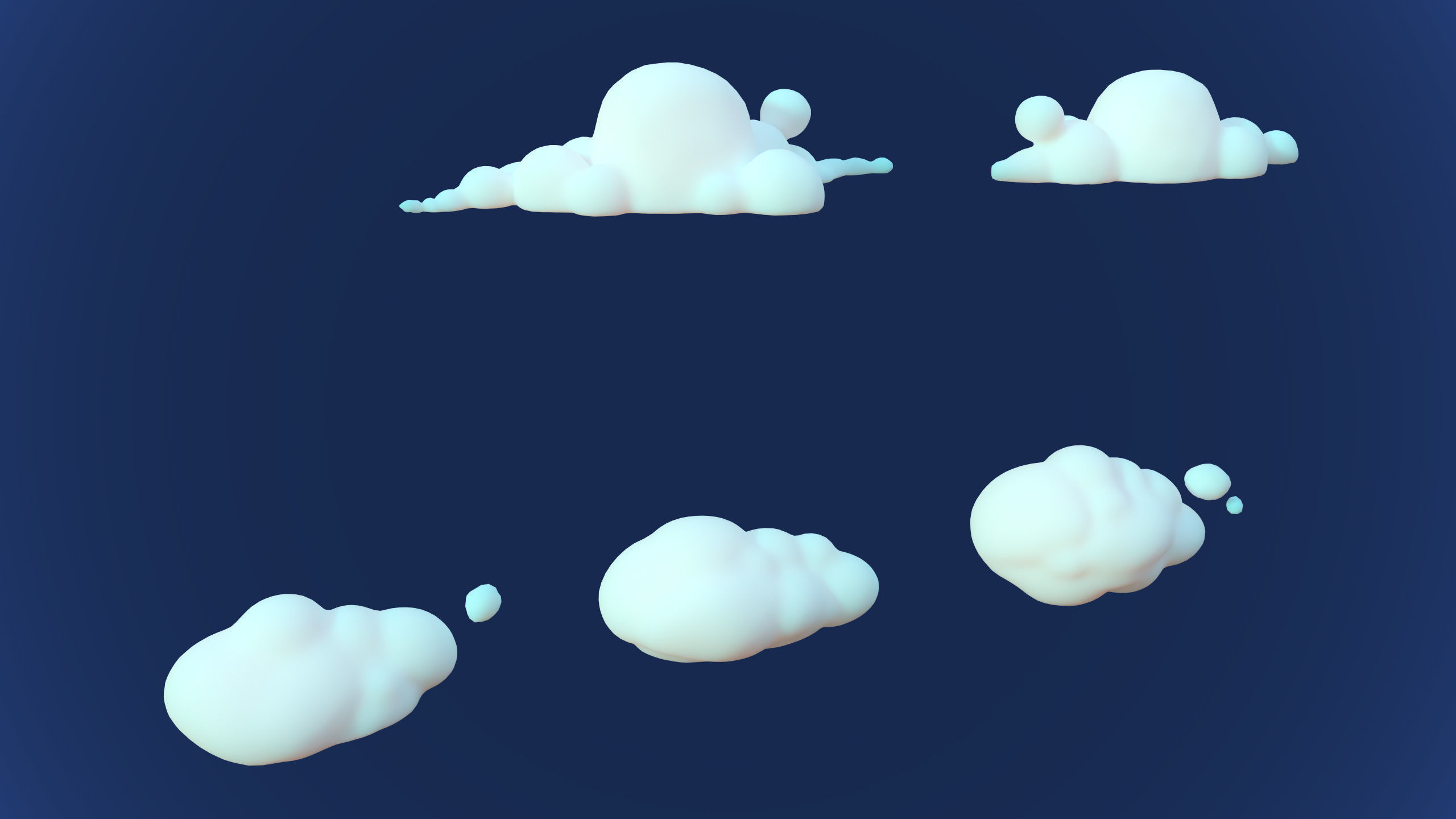 Stylized Cartoon Clouds and Weather Icons pack 140 assets Low-poly 3D model_18