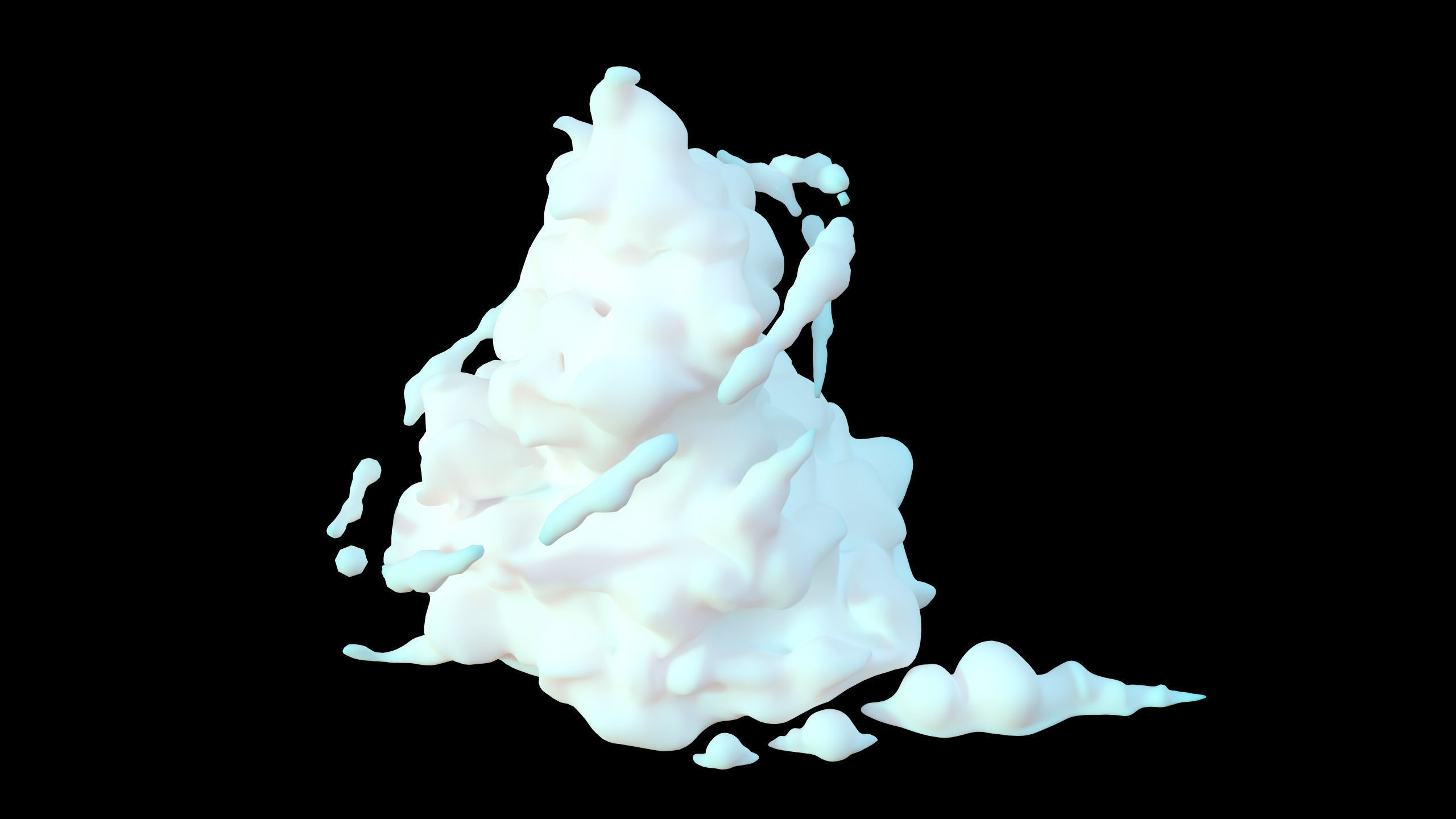 Stylized Cartoon Clouds and Weather Icons pack 140 assets Low-poly 3D model_43