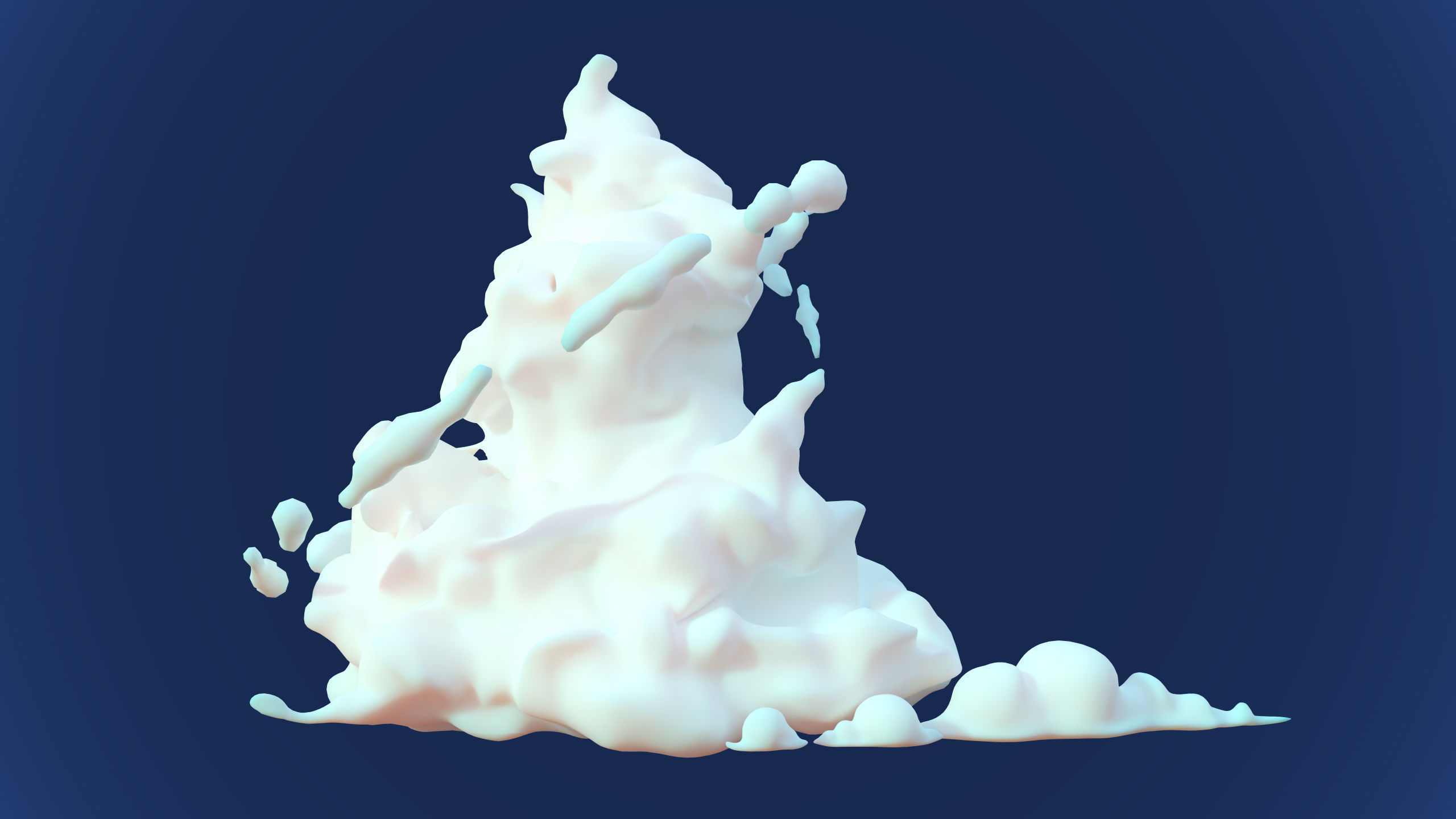 Stylized Cartoon Clouds and Weather Icons pack 140 assets Low-poly 3D model_41