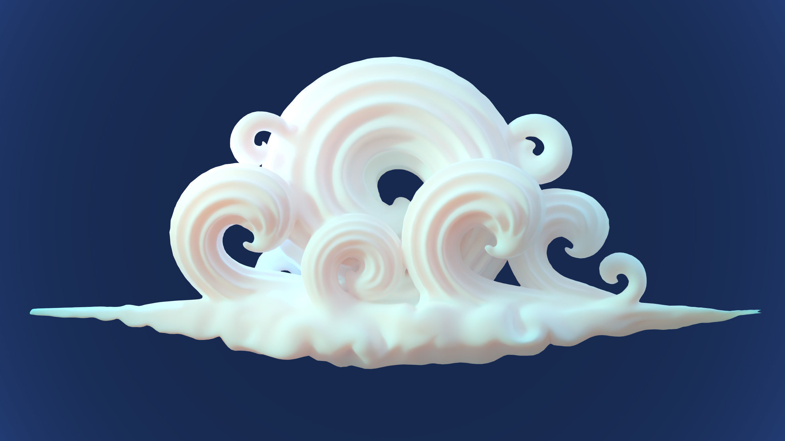 Stylized Cartoon Clouds and Weather Icons pack 140 assets Low-poly 3D model_5