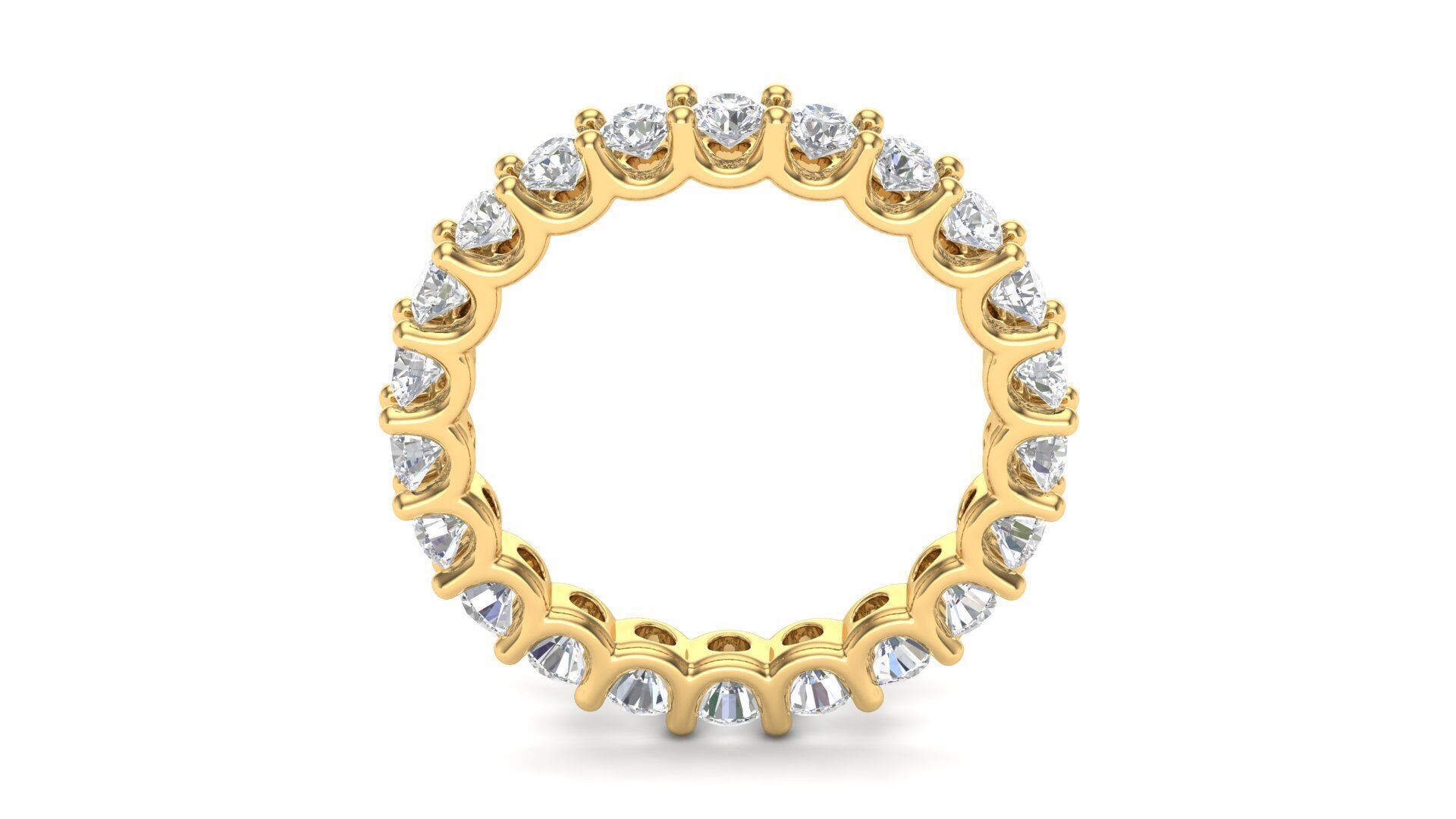 U Shaped Eternity Ring 2 point 3 mm stone size swiss 10 and EU50 3D print model_7