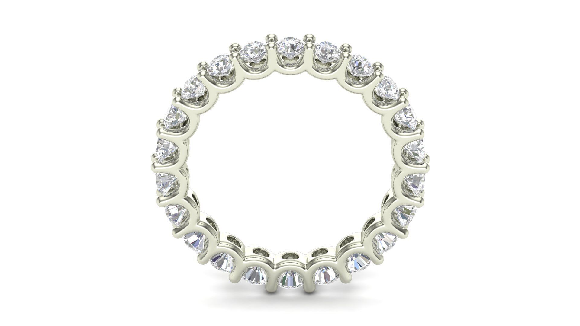 U Shaped Eternity Ring 2 point 3 mm stone size swiss 10 and EU50 3D print model_2