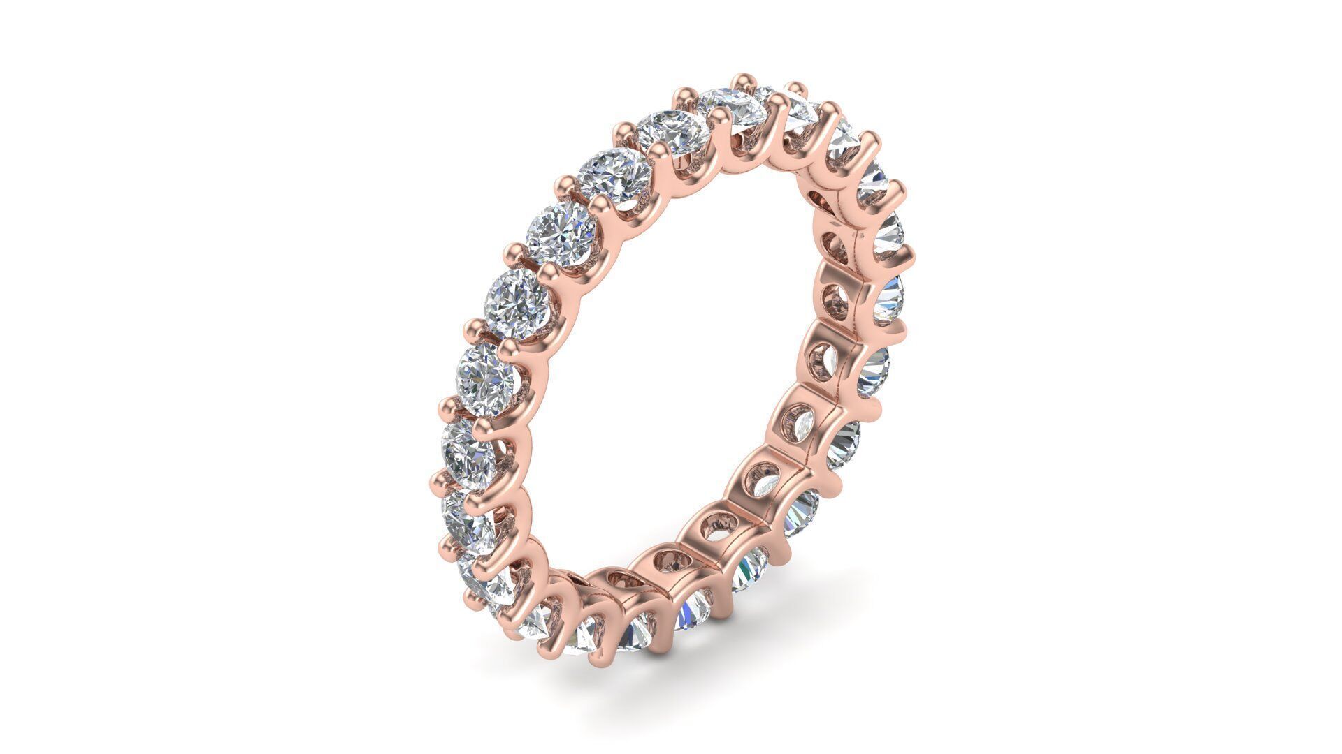 U Shaped Eternity Ring 2 point 3 mm stone size swiss 10 and EU50 3D print model_10