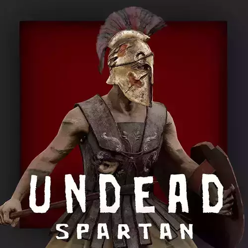 SPARTAN HOPLITE UNDEAD2  Low-poly 3D model