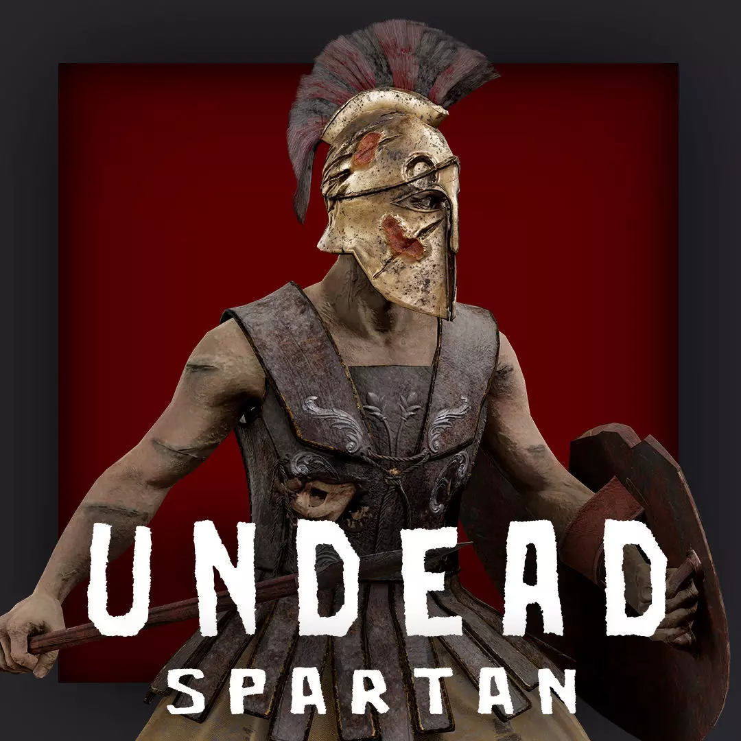 SPARTAN HOPLITE UNDEAD2  Low-poly 3D model_0
