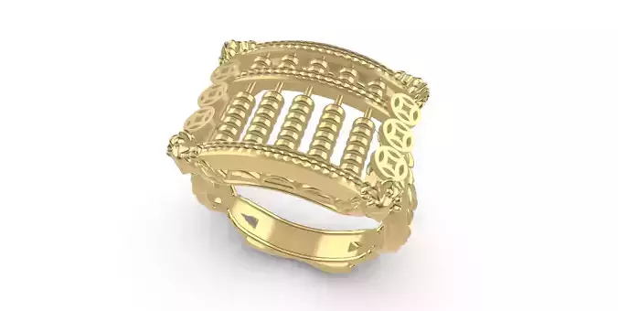 0272 Dragon Scale Abacus Ring 3D print model