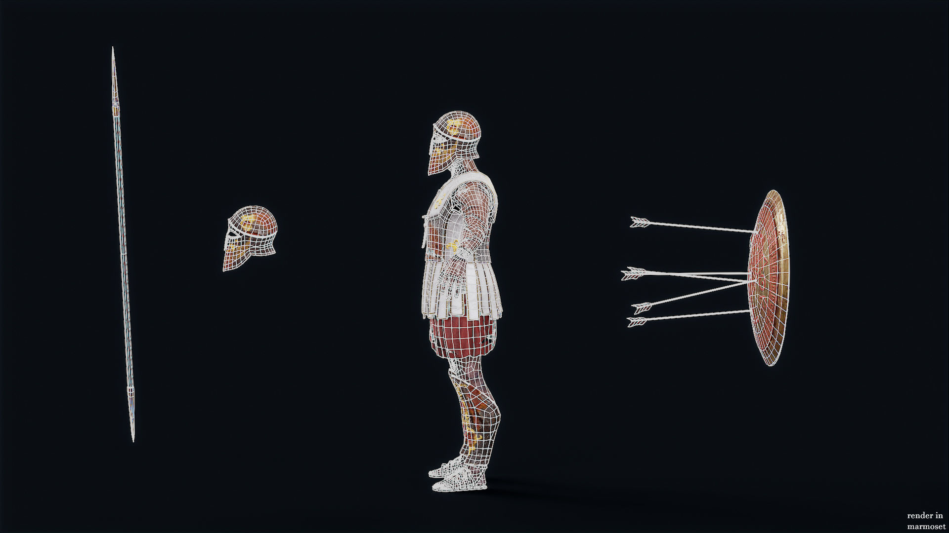 SPARTAN HOPLITE UNDEAD3 Low-poly 3D model_14