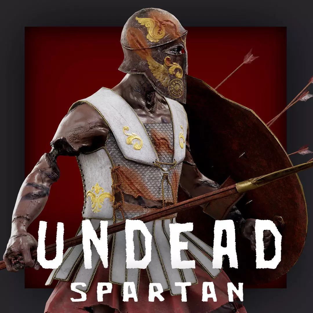 SPARTAN HOPLITE UNDEAD3 Low-poly 3D model_0
