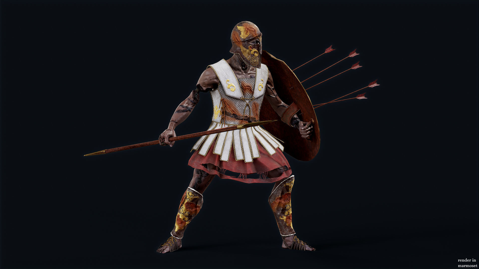 SPARTAN HOPLITE UNDEAD3 Low-poly 3D model_3