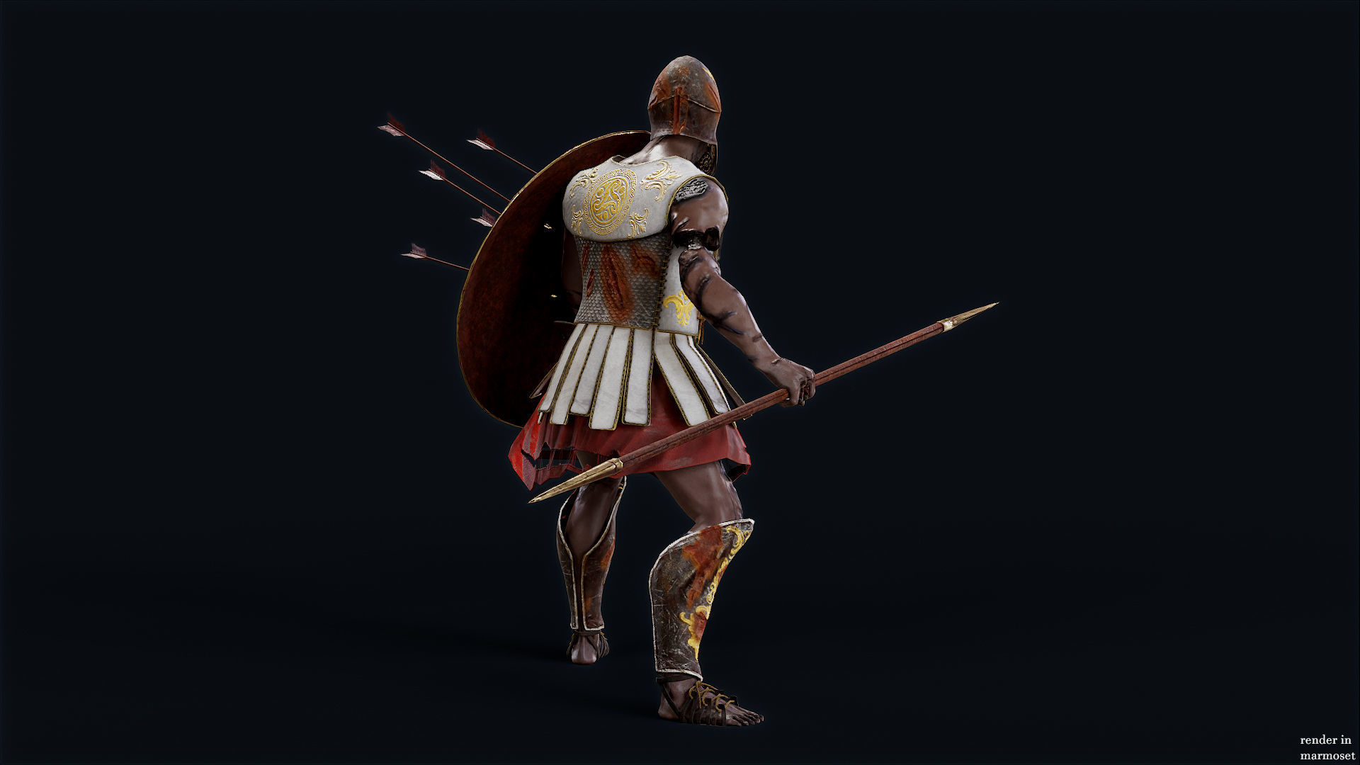 SPARTAN HOPLITE UNDEAD3 Low-poly 3D model_5