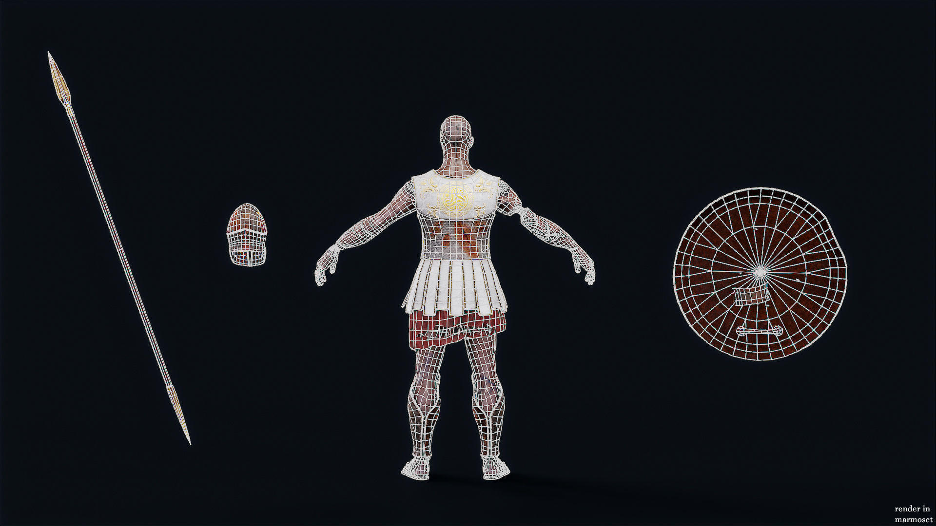 SPARTAN HOPLITE UNDEAD3 Low-poly 3D model_11