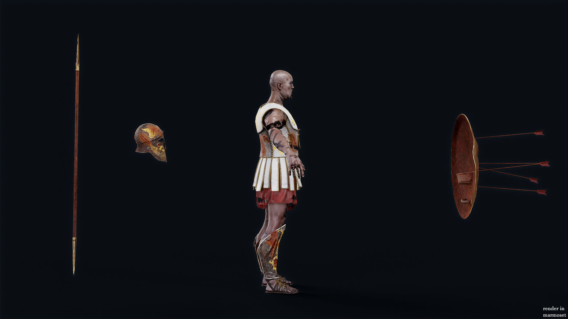 SPARTAN HOPLITE UNDEAD3 Low-poly 3D model_8