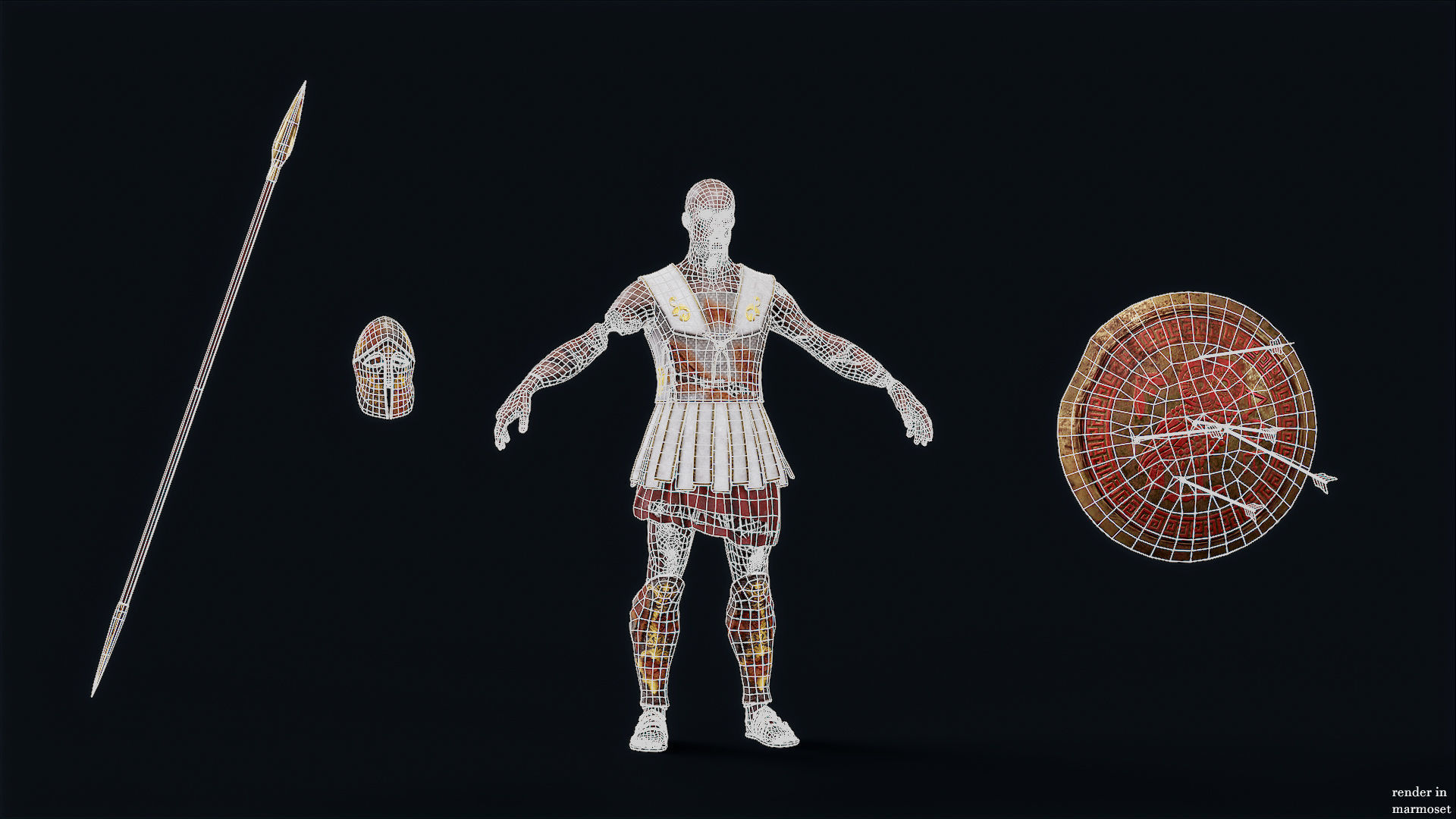 SPARTAN HOPLITE UNDEAD3 Low-poly 3D model_13