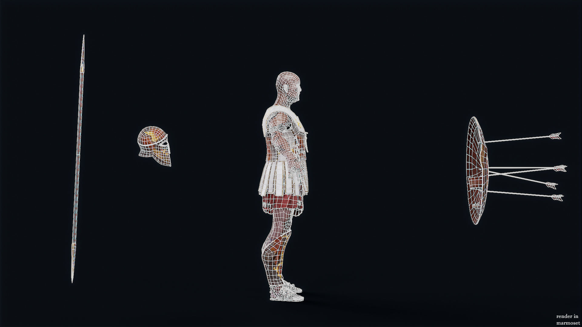 SPARTAN HOPLITE UNDEAD3 Low-poly 3D model_12