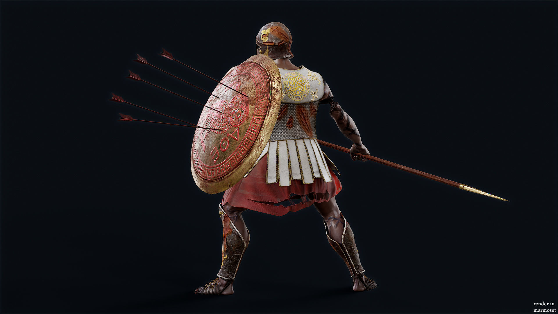 SPARTAN HOPLITE UNDEAD3 Low-poly 3D model_4