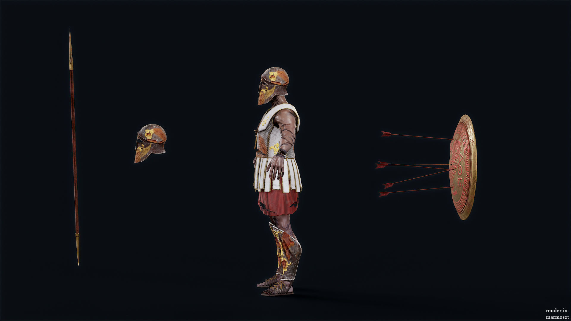 SPARTAN HOPLITE UNDEAD3 Low-poly 3D model_10