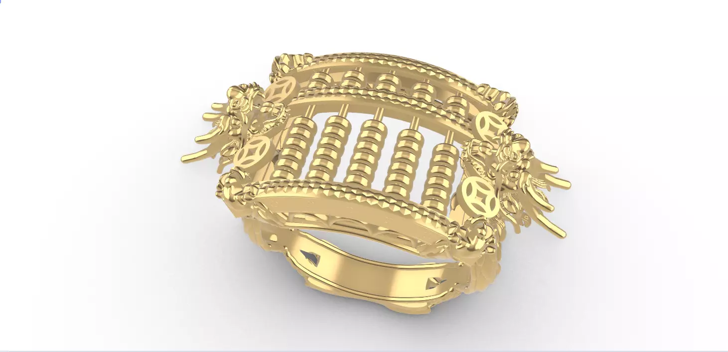0273 Dragon Head Abacus Ring 3D print model