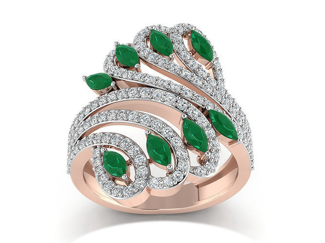 Women Ring  Render 3dm STL OBJ FBX Details 3D print model