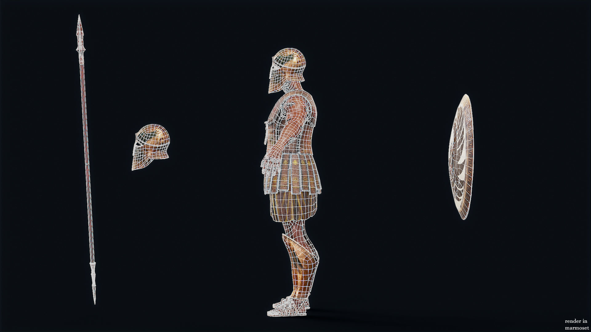 SPARTAN HOPLITE UNDEAD4 Low-poly 3D model_12