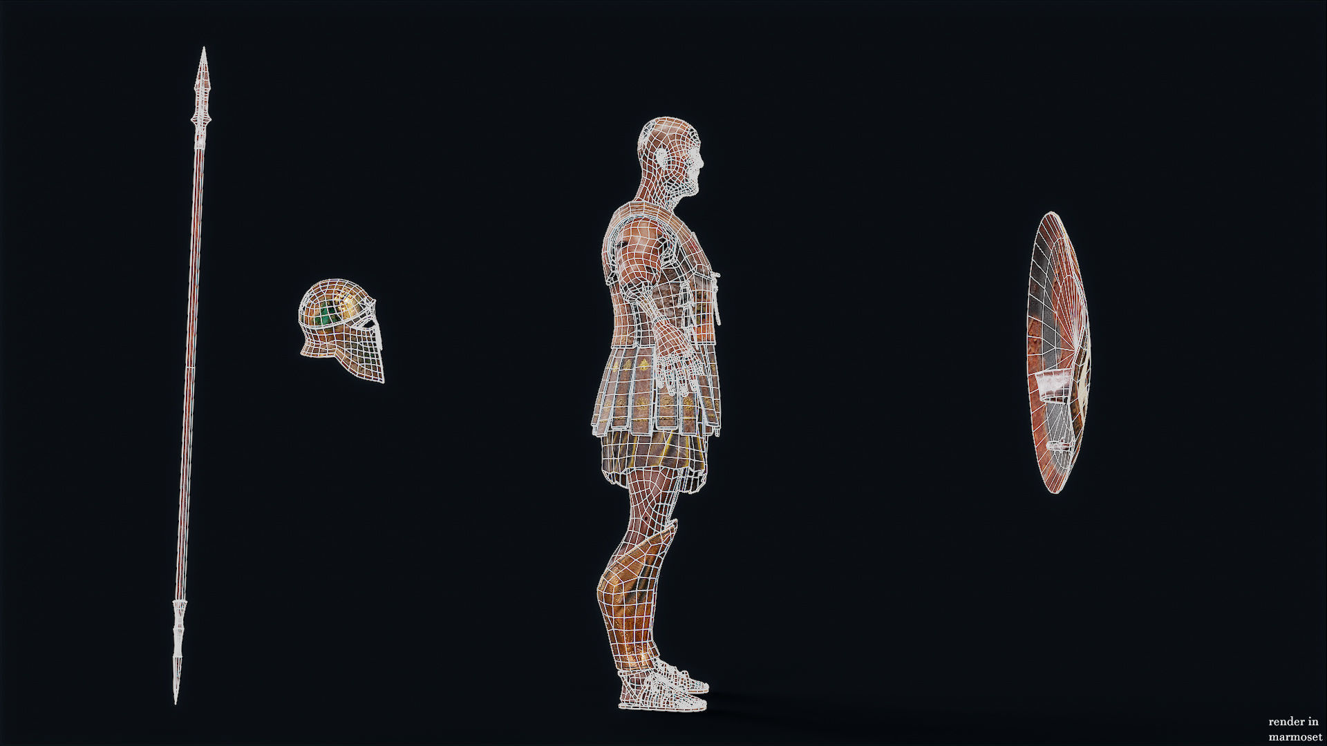 SPARTAN HOPLITE UNDEAD4 Low-poly 3D model_11