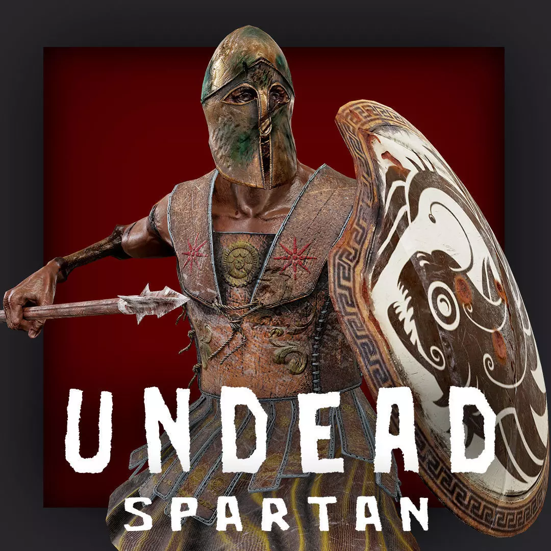 SPARTAN HOPLITE UNDEAD4 Low-poly 3D model_0