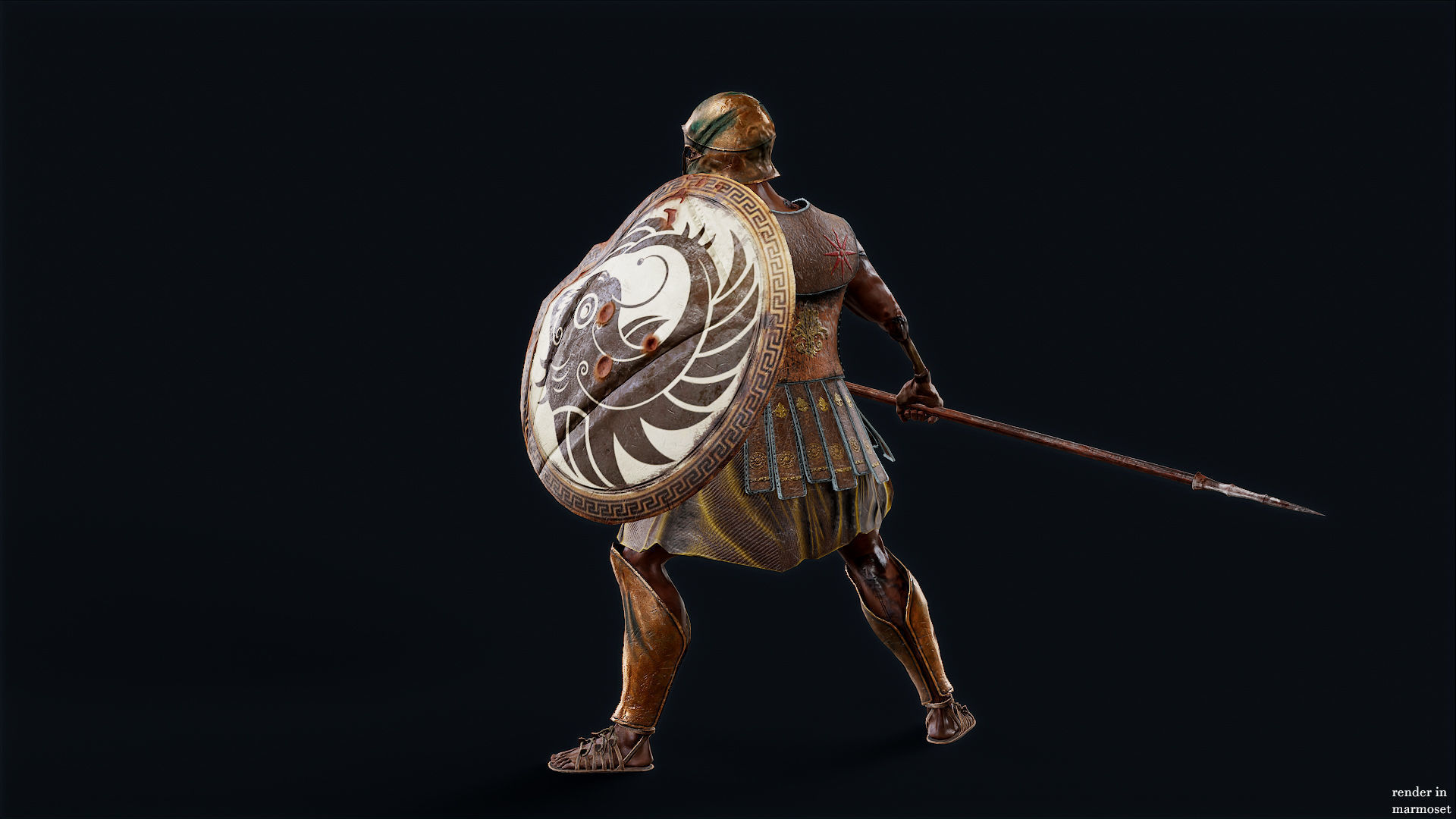 SPARTAN HOPLITE UNDEAD4 Low-poly 3D model_3