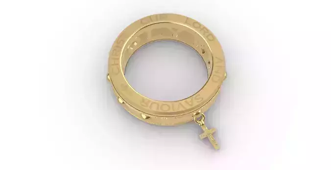 0276 Holy Rosary Spin Ring