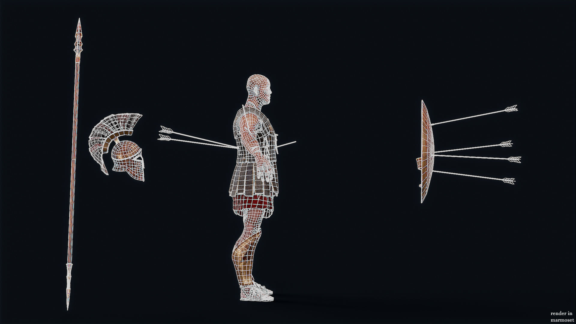 SPARTAN HOPLITE UNDEAD5 Low-poly 3D model_12