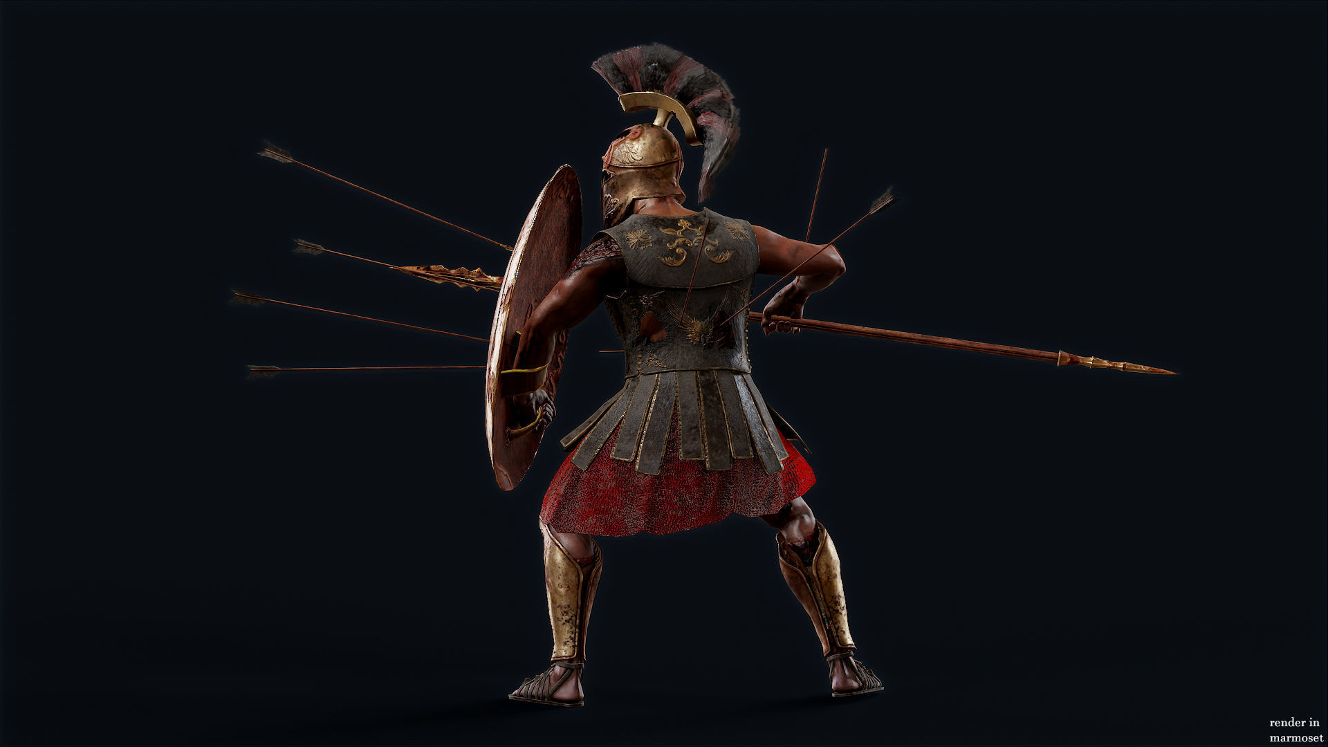 SPARTAN HOPLITE UNDEAD5 Low-poly 3D model_6