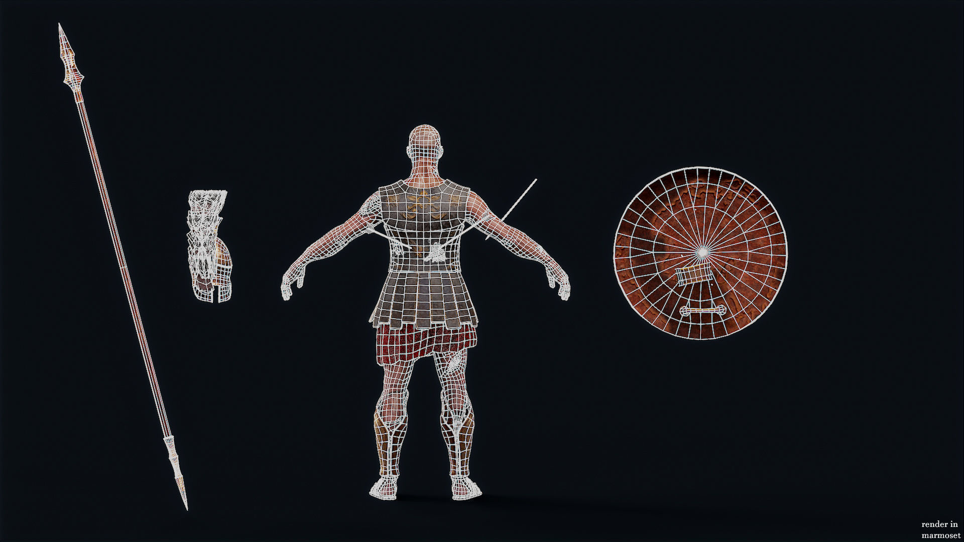 SPARTAN HOPLITE UNDEAD5 Low-poly 3D model_13