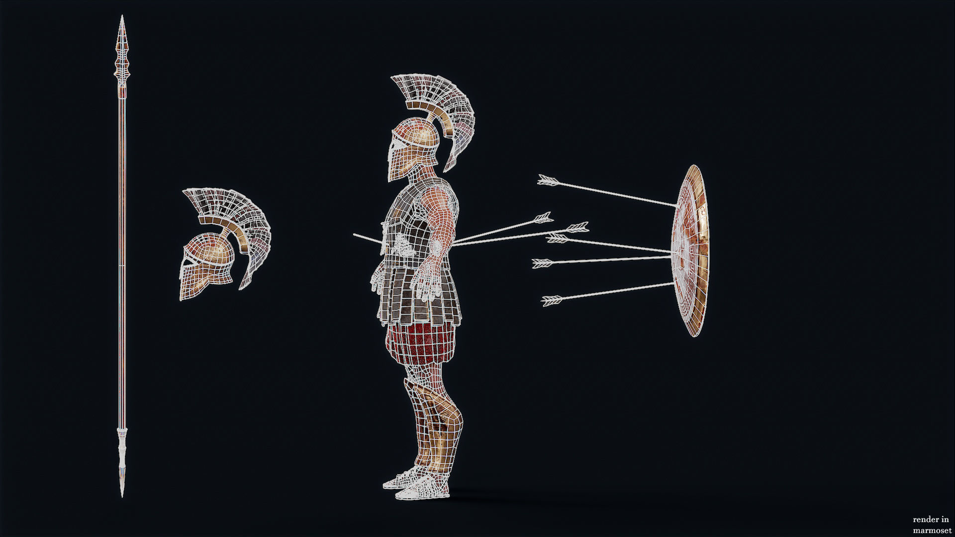 SPARTAN HOPLITE UNDEAD5 Low-poly 3D model_11