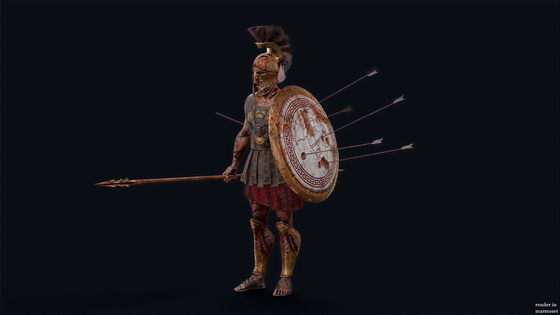 SPARTAN HOPLITE UNDEAD5 Low-poly 3D model_3