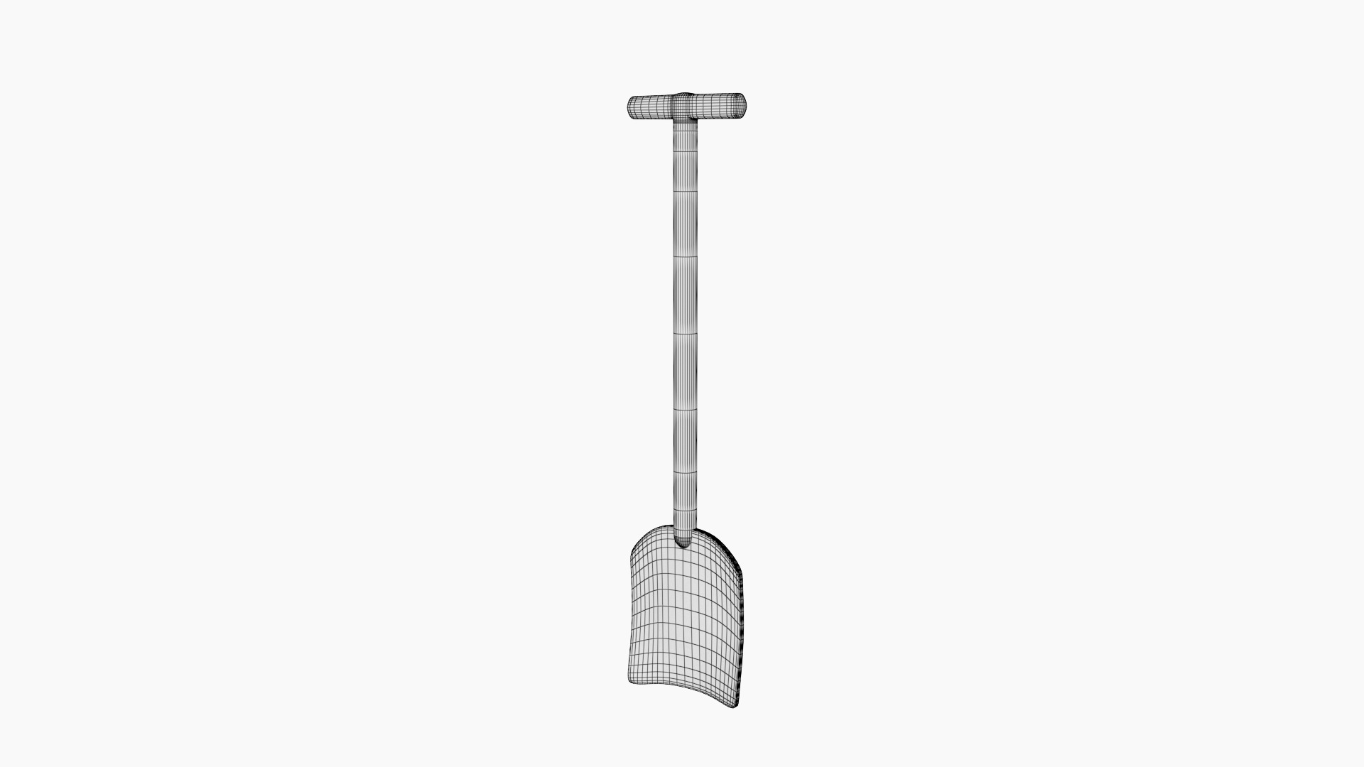 Shovel Low-poly 3D model_4