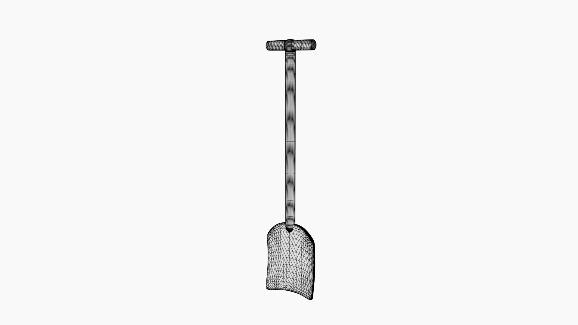 Shovel Low-poly 3D model_5