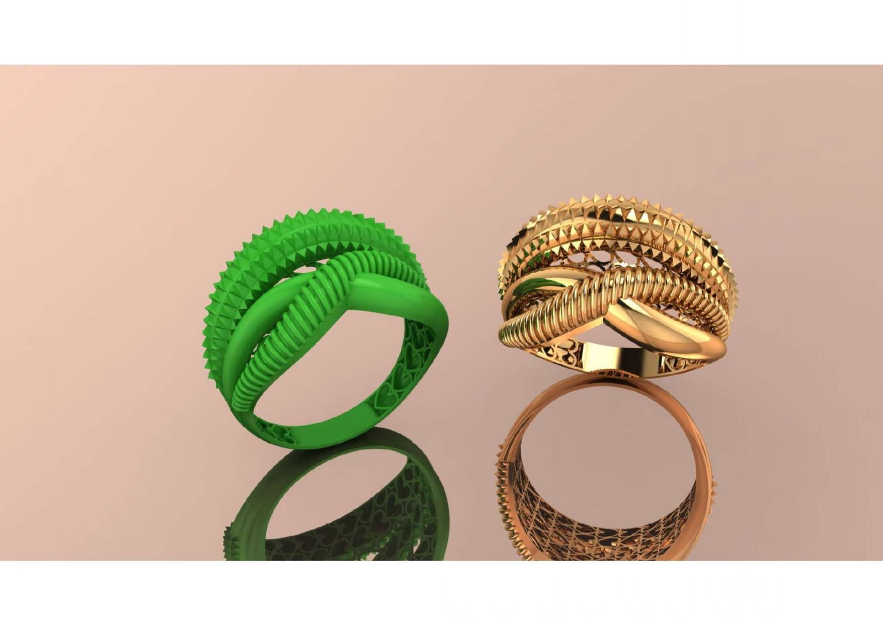  Unique Freeform Ring 3D Model 3D print model_19