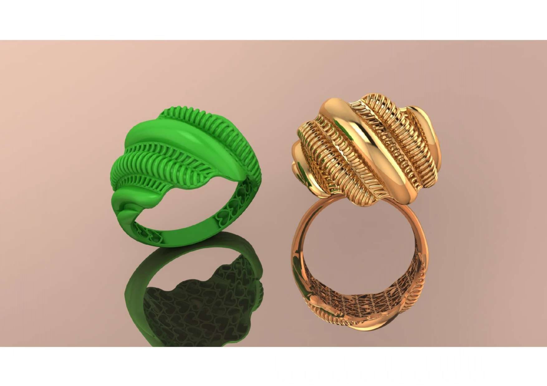  Unique Freeform Ring 3D Model 3D print model_15