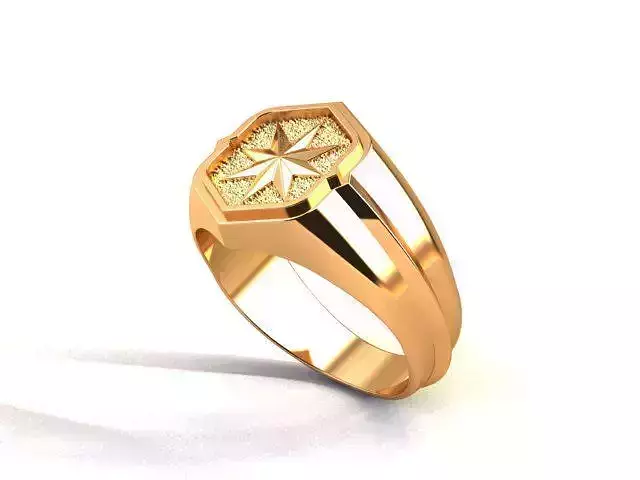 8 point star ring 3D print model