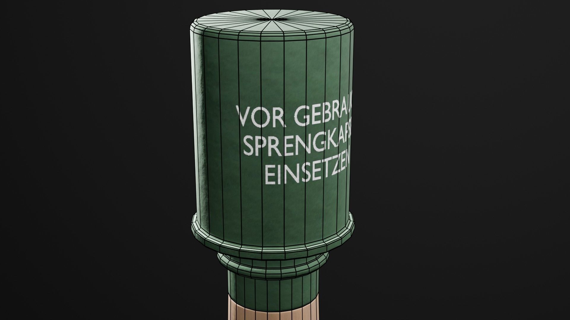 Game-Ready German WW2 Stick Grenade Low-poly 3D model_10