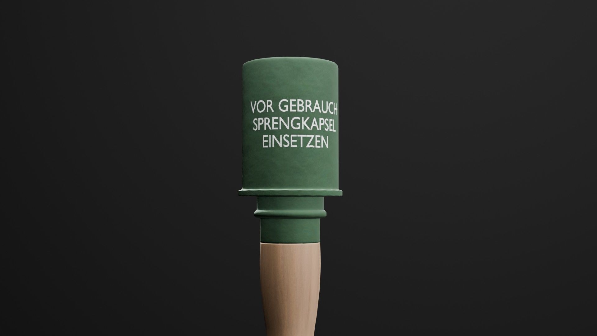 Game-Ready German WW2 Stick Grenade Low-poly 3D model_1