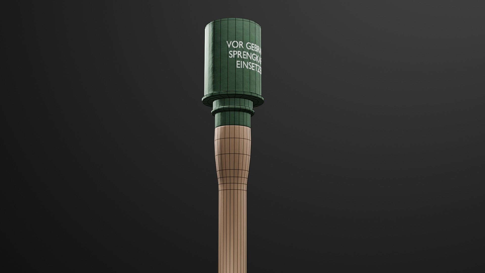 Game-Ready German WW2 Stick Grenade Low-poly 3D model_8