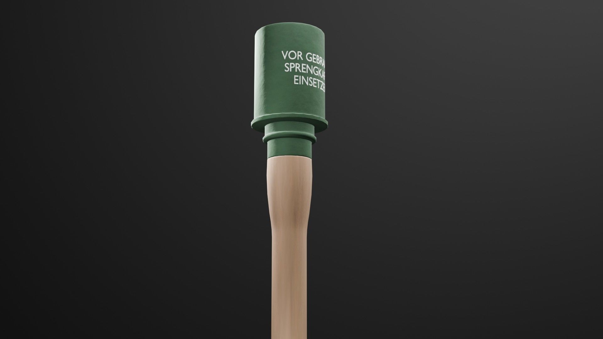 Game-Ready German WW2 Stick Grenade Low-poly 3D model_3